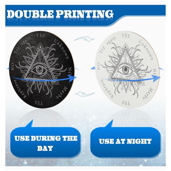 Double Sided Wooden Pendulum Dowsing Divination Boards Reversible Set of 8 - Picture 3 of 9